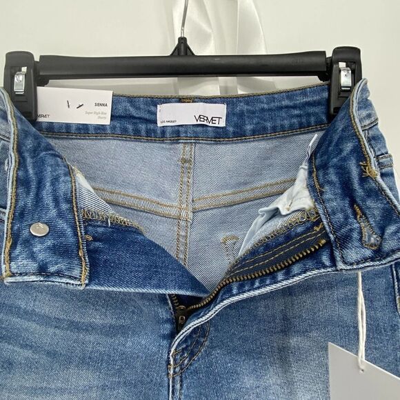 Vervet Super High Waist Shorts Denim Women's XS - Picture 5 of 6